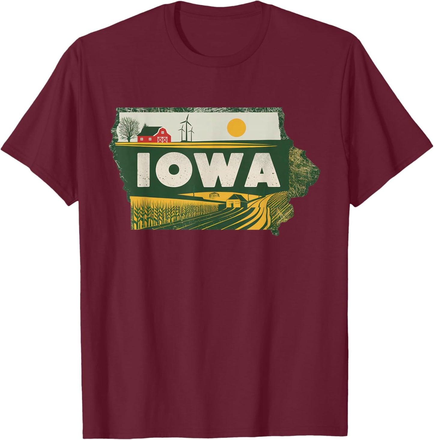 Iowa State of Iowa Retro Iowa T-Shirt - T-Shirt | Maroon