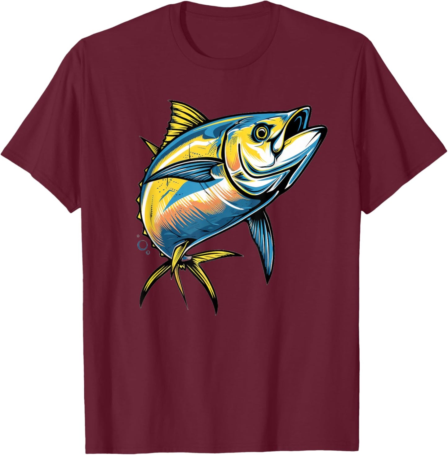Yellowfin Tuna Design T-Shirt - T-Shirt | Maroon