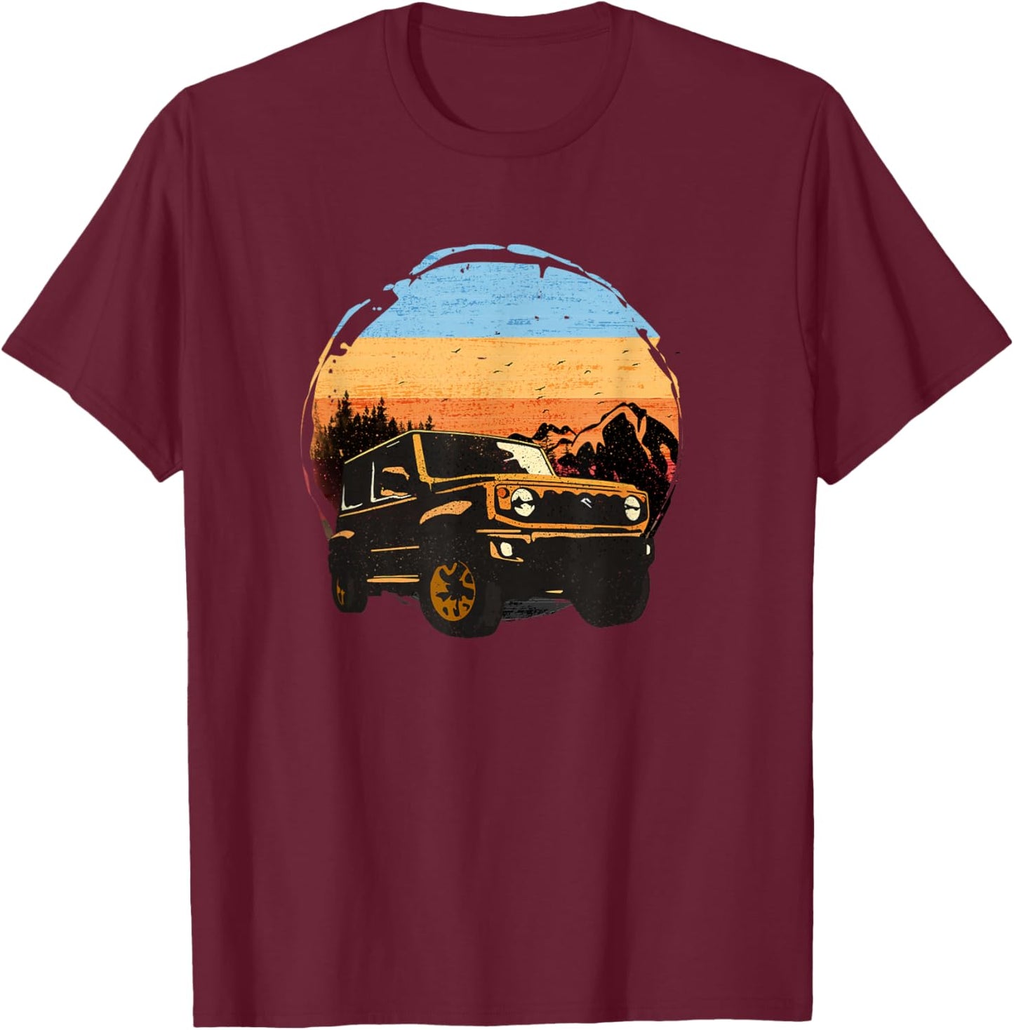 Retro-Vintage-Stil passend für Jimny GJ JB74 Fans Offroad T-Shirt - T-Shirt | Maroon