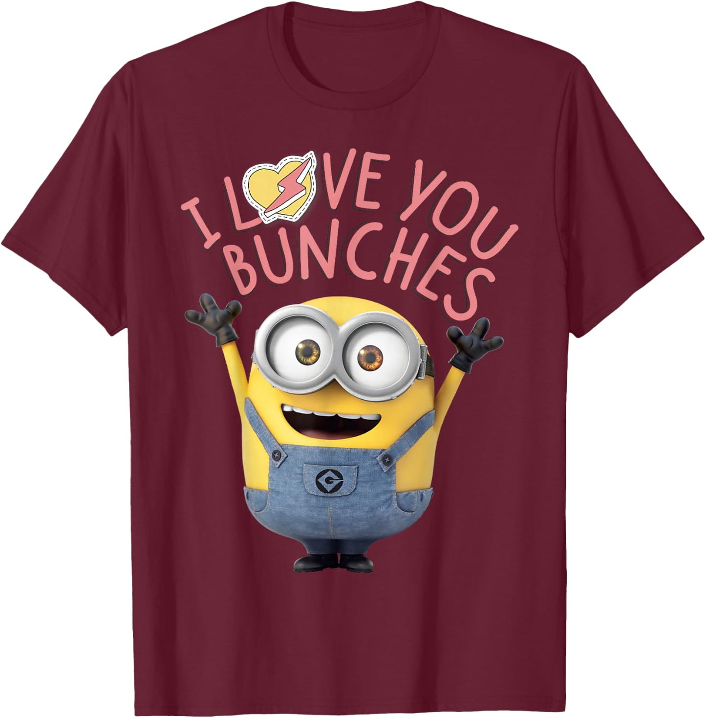 Despicable Me Minions I Love You Bunches T-Shirt - T-Shirt | Maroon