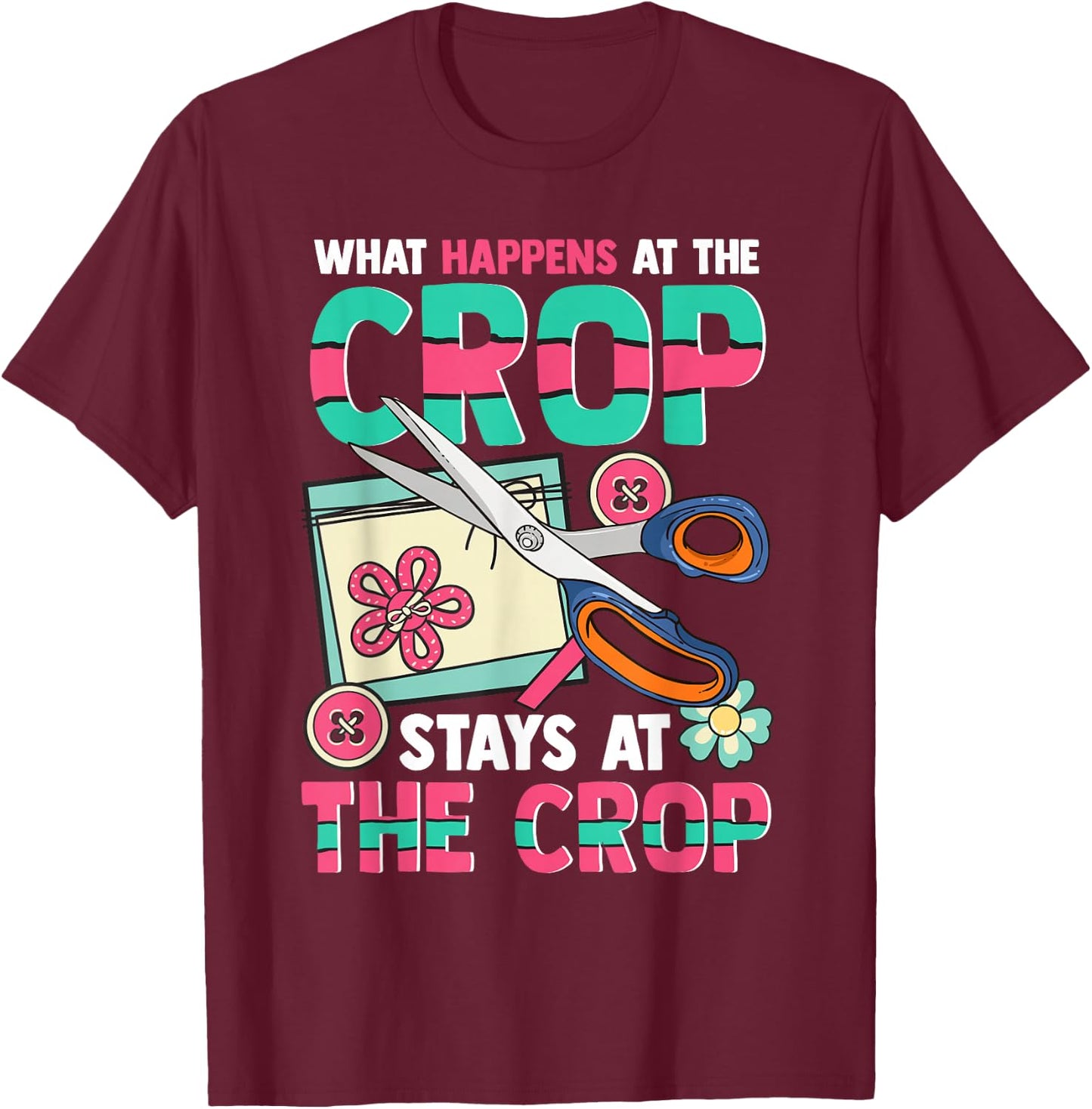 Scrapbook Crop Retreat Hand Crafting Scrapbooking Hobby Small T-Shirt - T-Shirt | Maroon