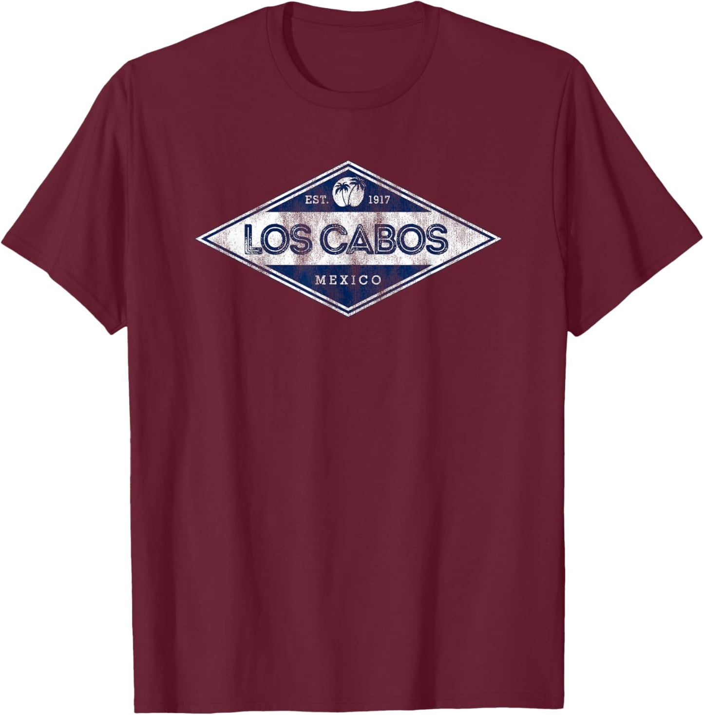 Cabo San Lucas Mexico Retro Badge Souvenir T-Shirt - T-Shirt | Maroon