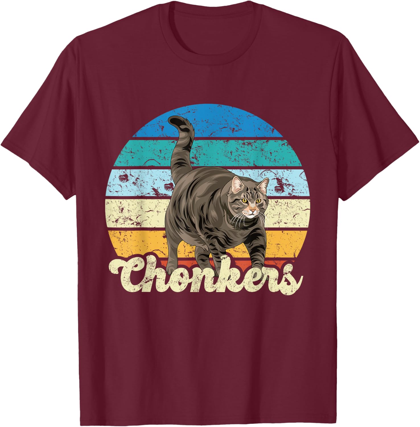 Chonkers Funny Chonk Cat Meme Chonky Boi T-Shirt - T-Shirt | Maroon