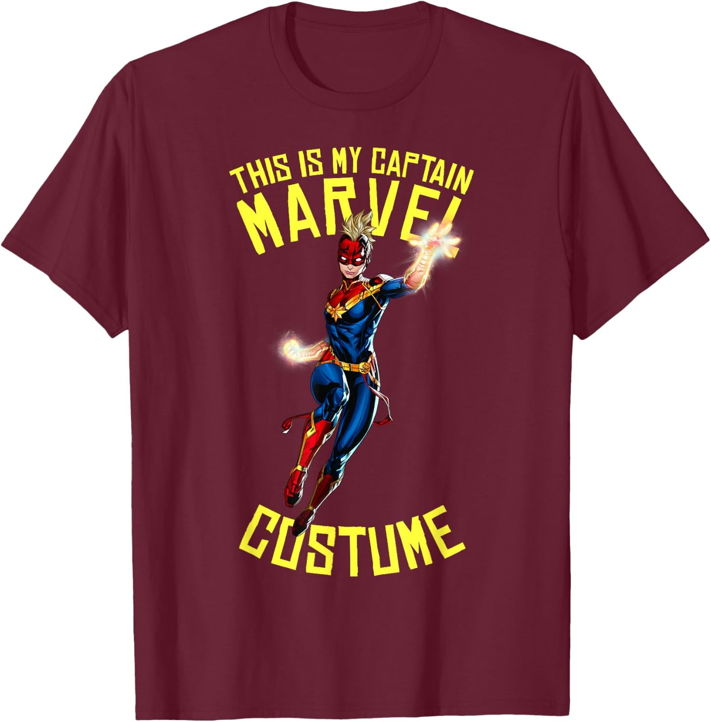 Marvel Halloween This Is My Captain Marvel Costume T-Shirt - T-Shirt | Maroon