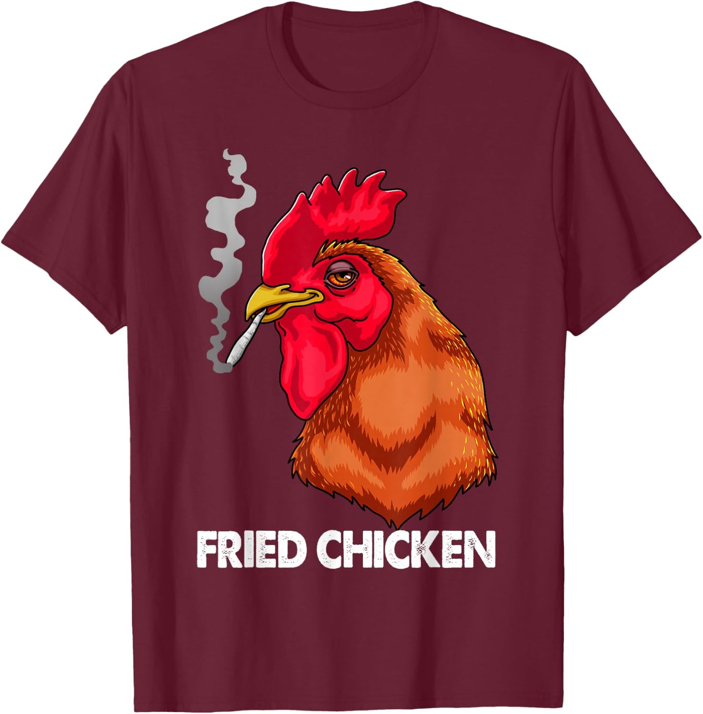 Funny Fried Smoking Chicken Shirt Flock Boss Women T-Shirt - T-Shirt | Maroon