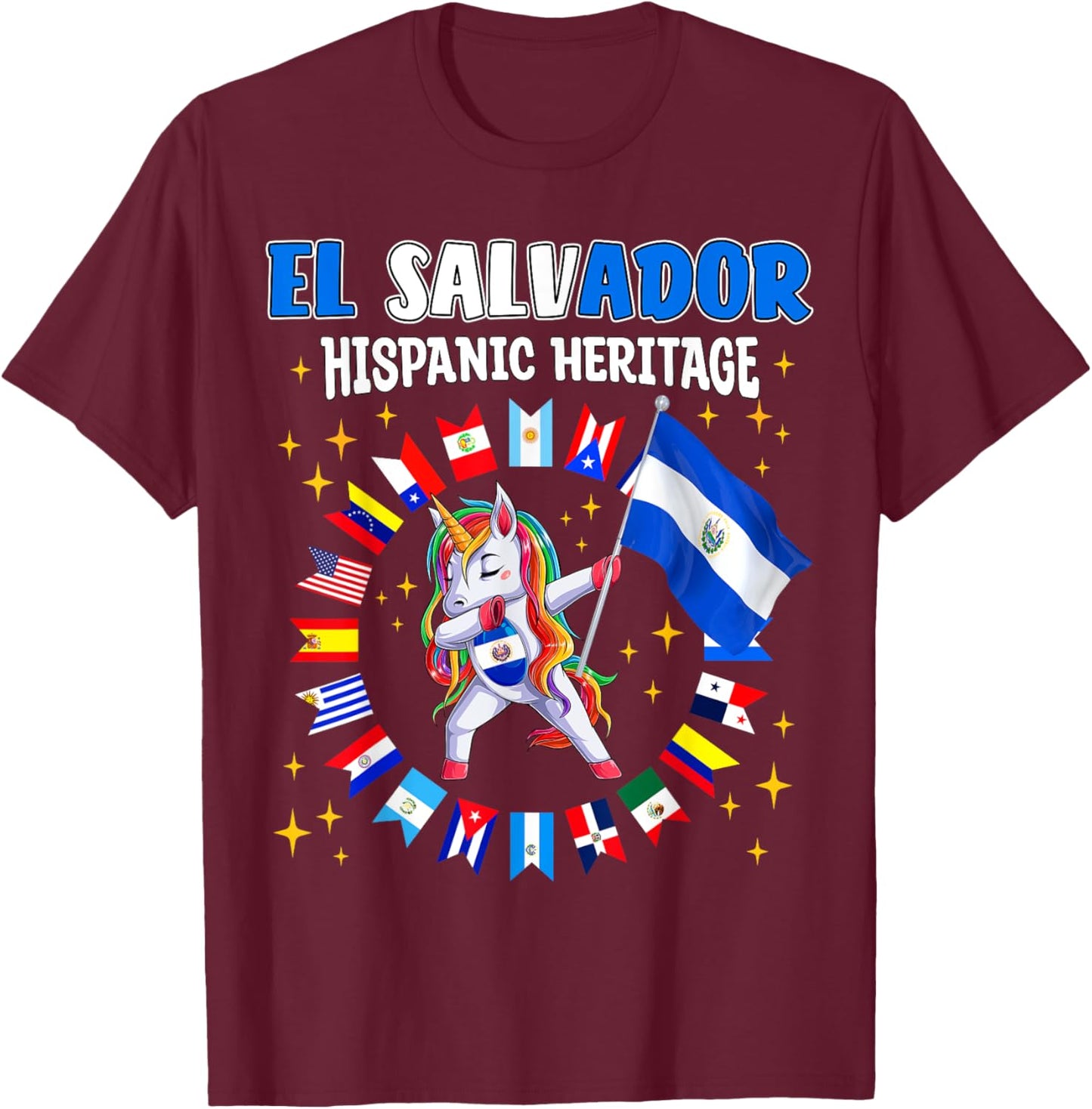 Hispanic Heritage Month El Salvador kids boys girls toddler T-Shirt - T-Shirt | Maroon
