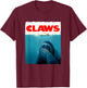 CLAWS Funny JAWS Parody Cute Sloth Attacking Like A Shark T-Shirt - T-Shirt | Maroon