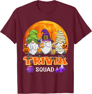 Trivia Squad Halloween Trivia Host Gnome Matching T-Shirt - T-Shirt | Maroon