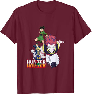 Hunter X Hunter Character Group Classic T-Shirt - T-Shirt | Maroon