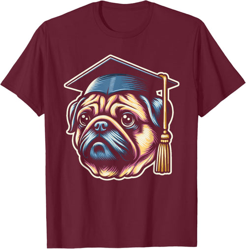 Pug Wearing Graduation Toga Hat Grad Party Pug Lover