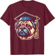 Pug Wearing Graduation Toga Hat Grad Party Pug Lover T-Shirt - T-Shirt | Maroon