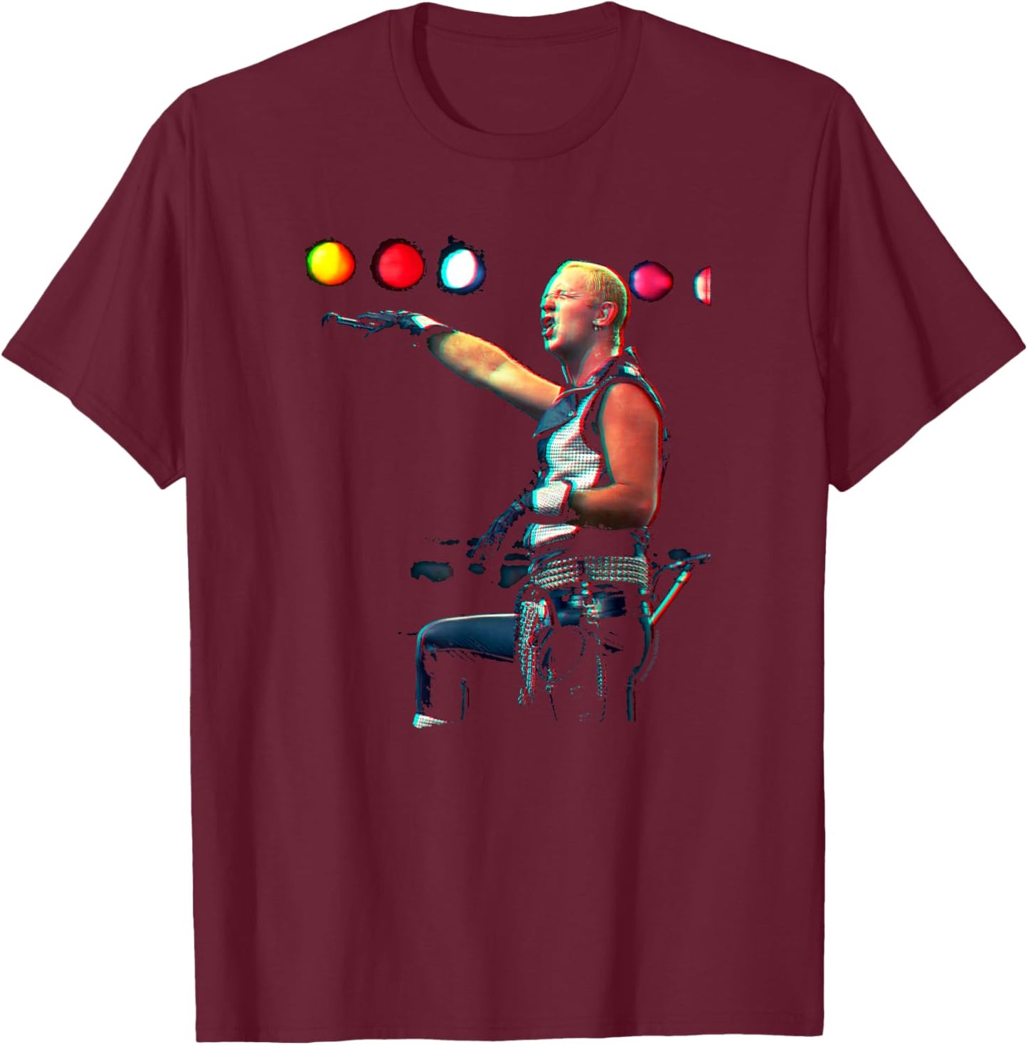 TV Times Judas Priest Singer Rob Halford 1983 T-Shirt - T-Shirt | Maroon