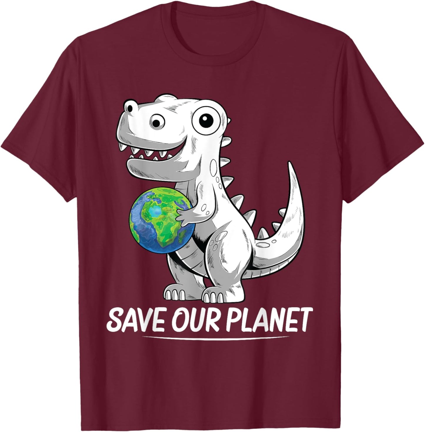 Save our Planet Earth Day 2021 Trex Environment kidsToddler T-Shirt - T-Shirt | Maroon