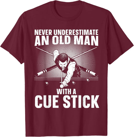 Best Pool Art Grandpa Billiard Player Pool Lover T-Shirt - T-Shirt | Maroon