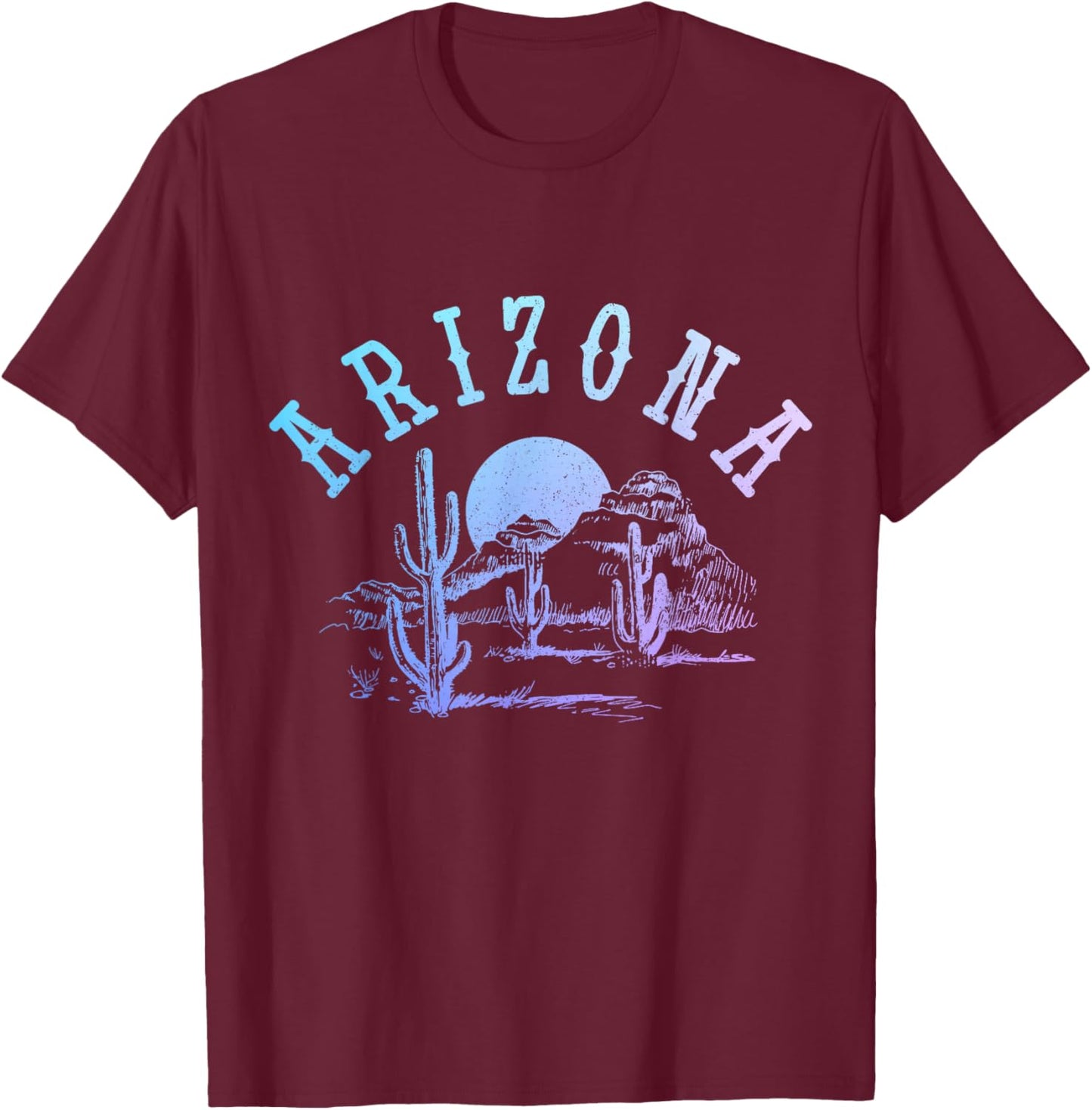 Arizona AZ Pride Cactus Vintage T-Shirt - T-Shirt | Maroon