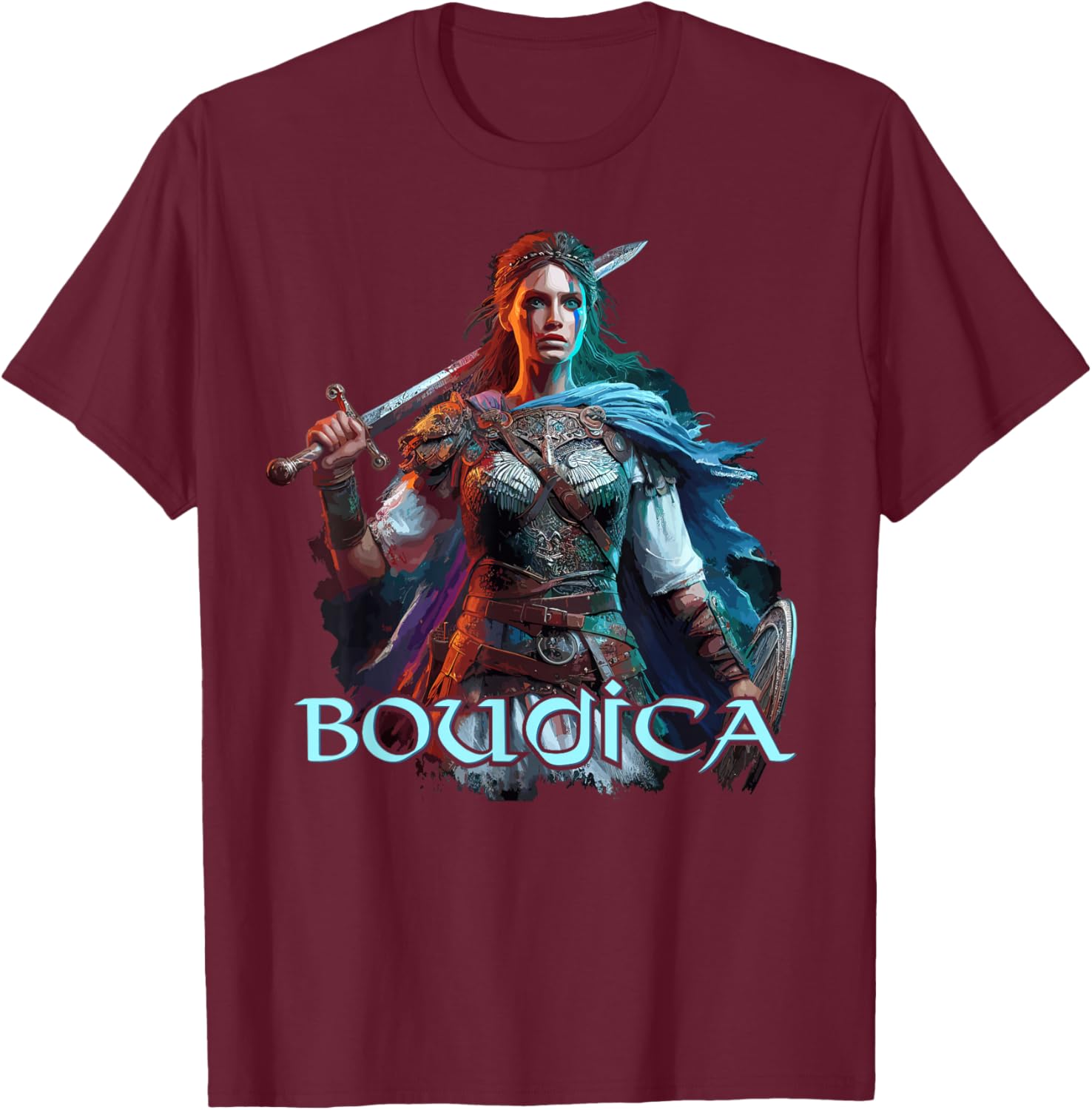 Boudica Boudicca Queen British England Roman Empire History T-Shirt - T-Shirt | Maroon