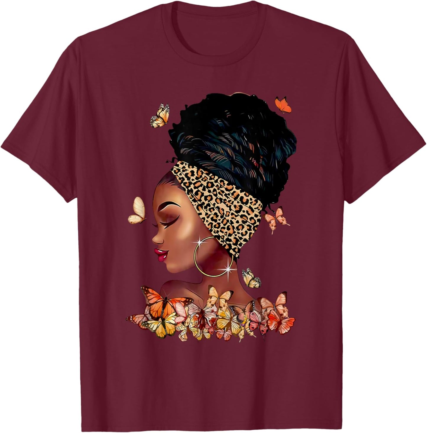 Black Girl Magic Afro Melanin Queen African American Women T-Shirt - T-Shirt | Maroon