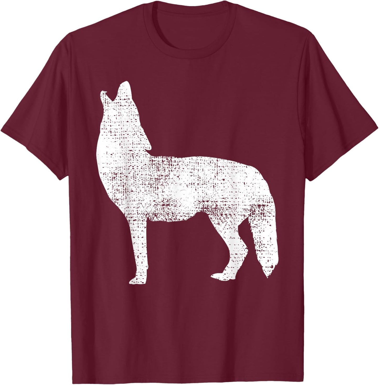 Vintage Coyote Alaska Canada T-Shirt - T-Shirt | Maroon