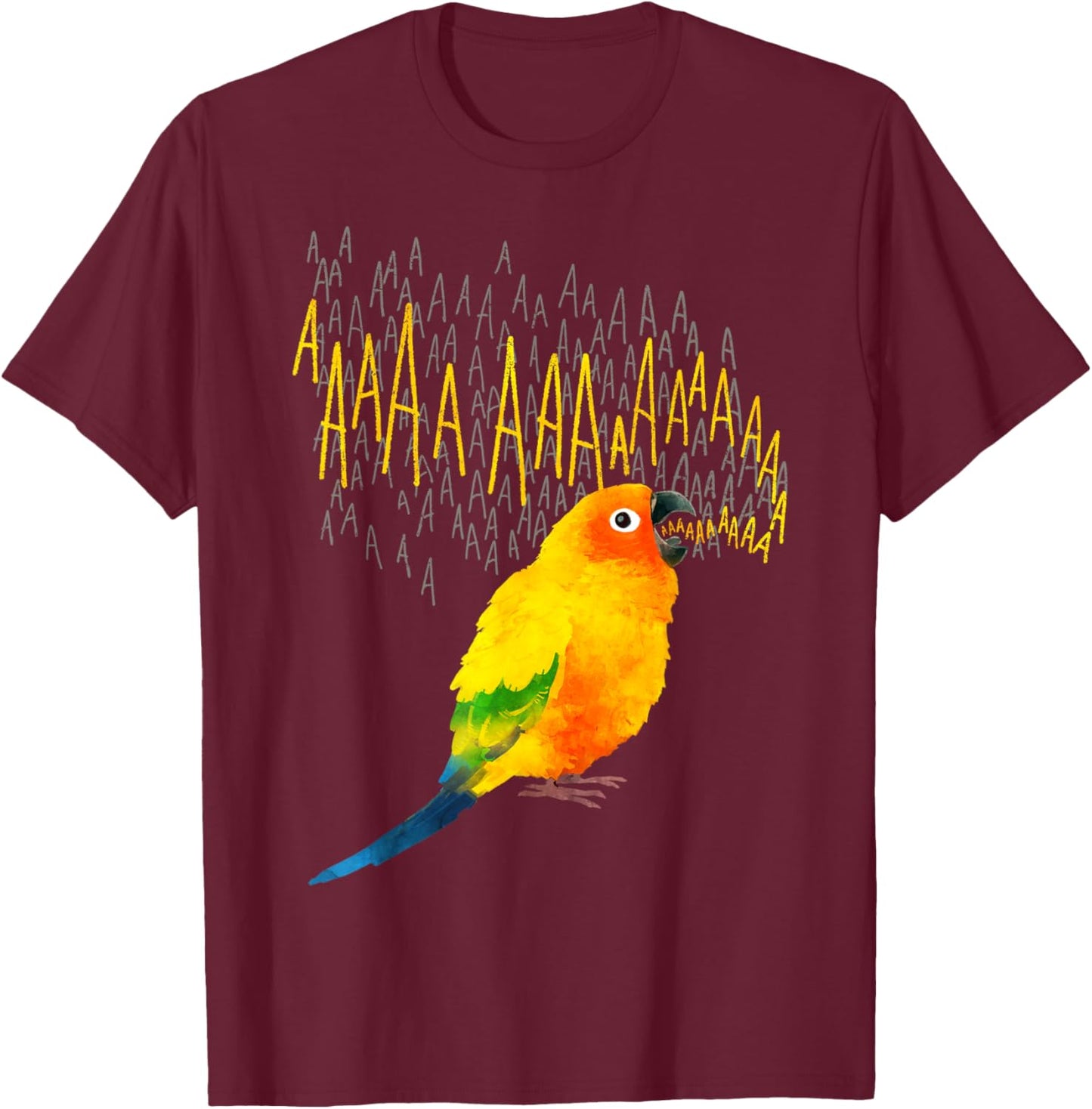 Screaming Sun Conure T-Shirt - T-Shirt | Maroon