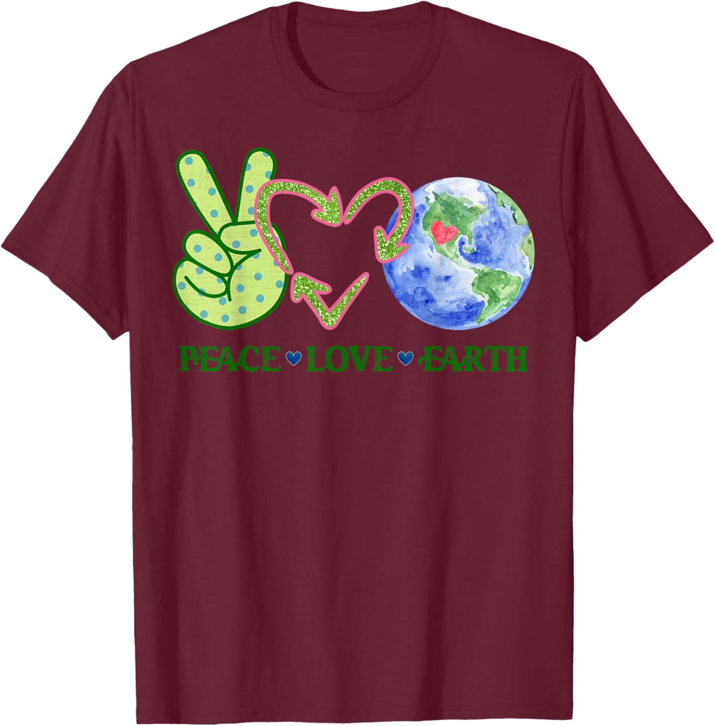 Earth Day Shirt Teacher Environment Day Recycle Earth Day T-Shirt - T-Shirt | Maroon
