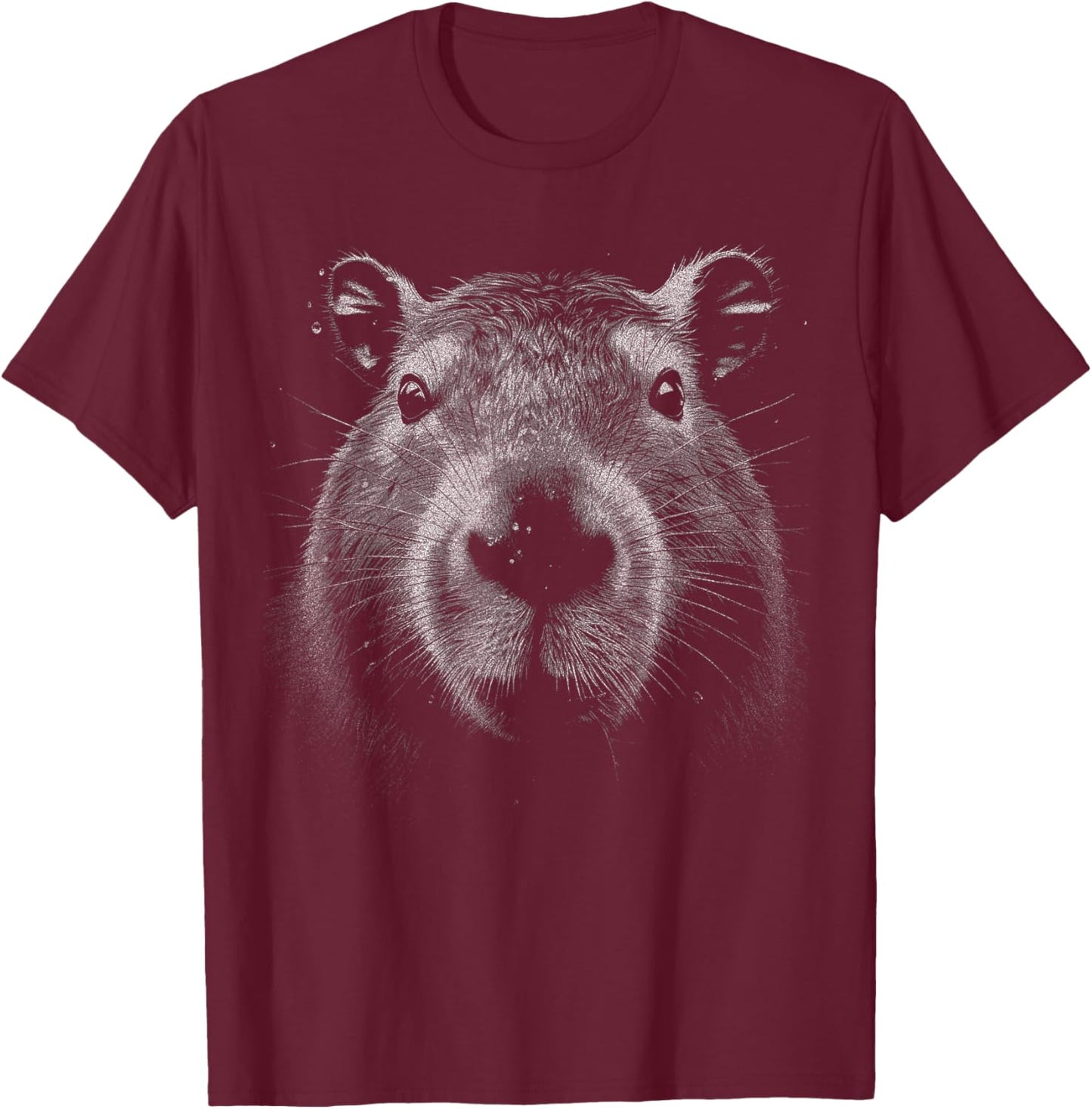 Realistic Capybara Face Giant Rodent Capybara Fan T-Shirt - T-Shirt | Maroon