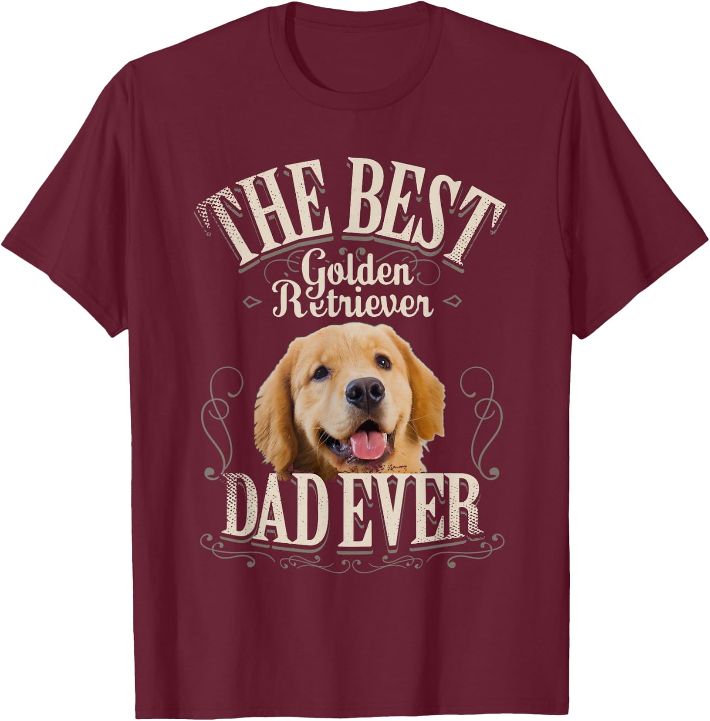 Best Golden Retriever Dad Ever Funny Dog Lover Gifts T-Shirt - T-Shirt | Maroon