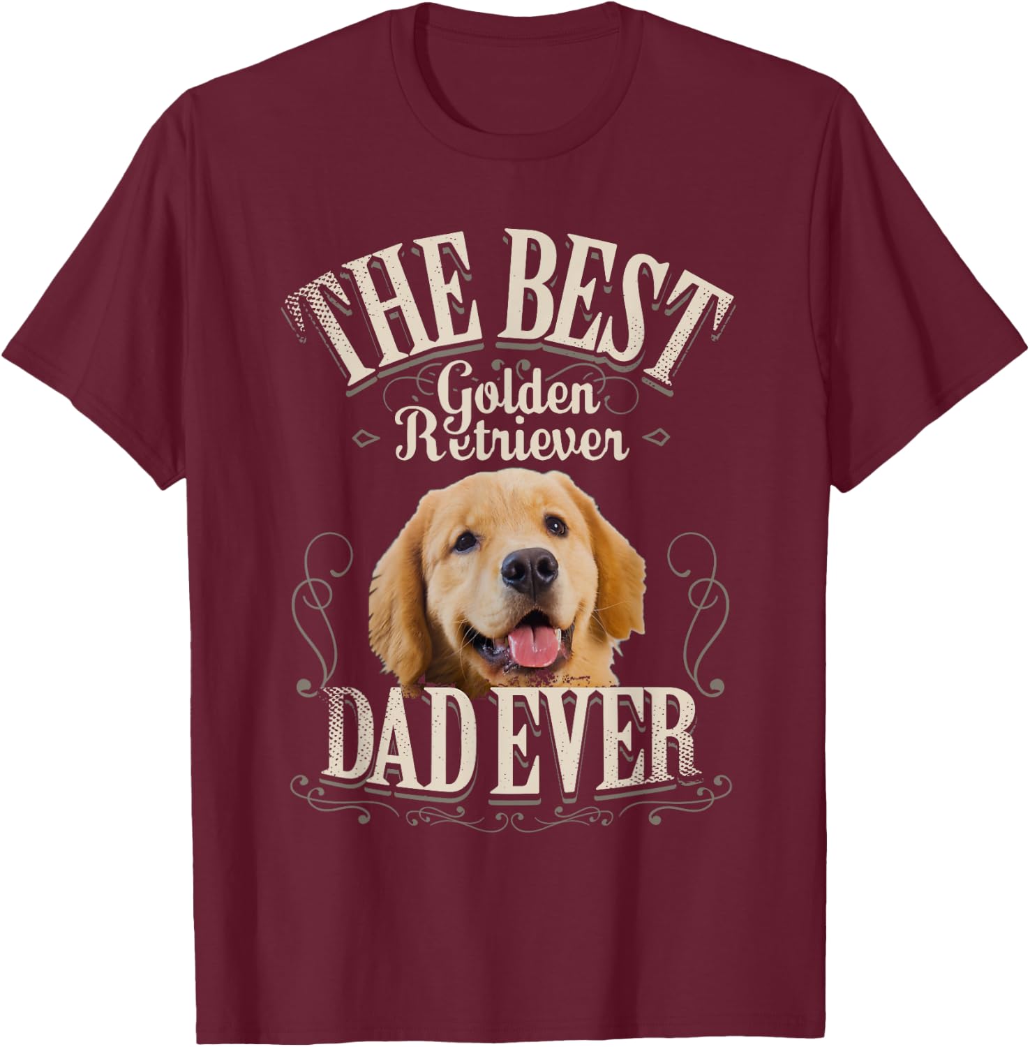 Best Golden Retriever Dad Ever Funny Dog Lover Gifts T-Shirt - T-Shirt | Maroon