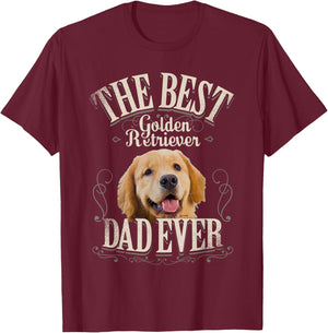Best Golden Retriever Dad Ever Funny Dog Lover Gifts T-Shirt - T-Shirt | Maroon