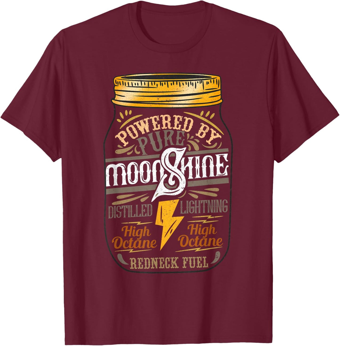 Funny Moonshiner Redneck I Pure Power T-Shirt - T-Shirt | Maroon