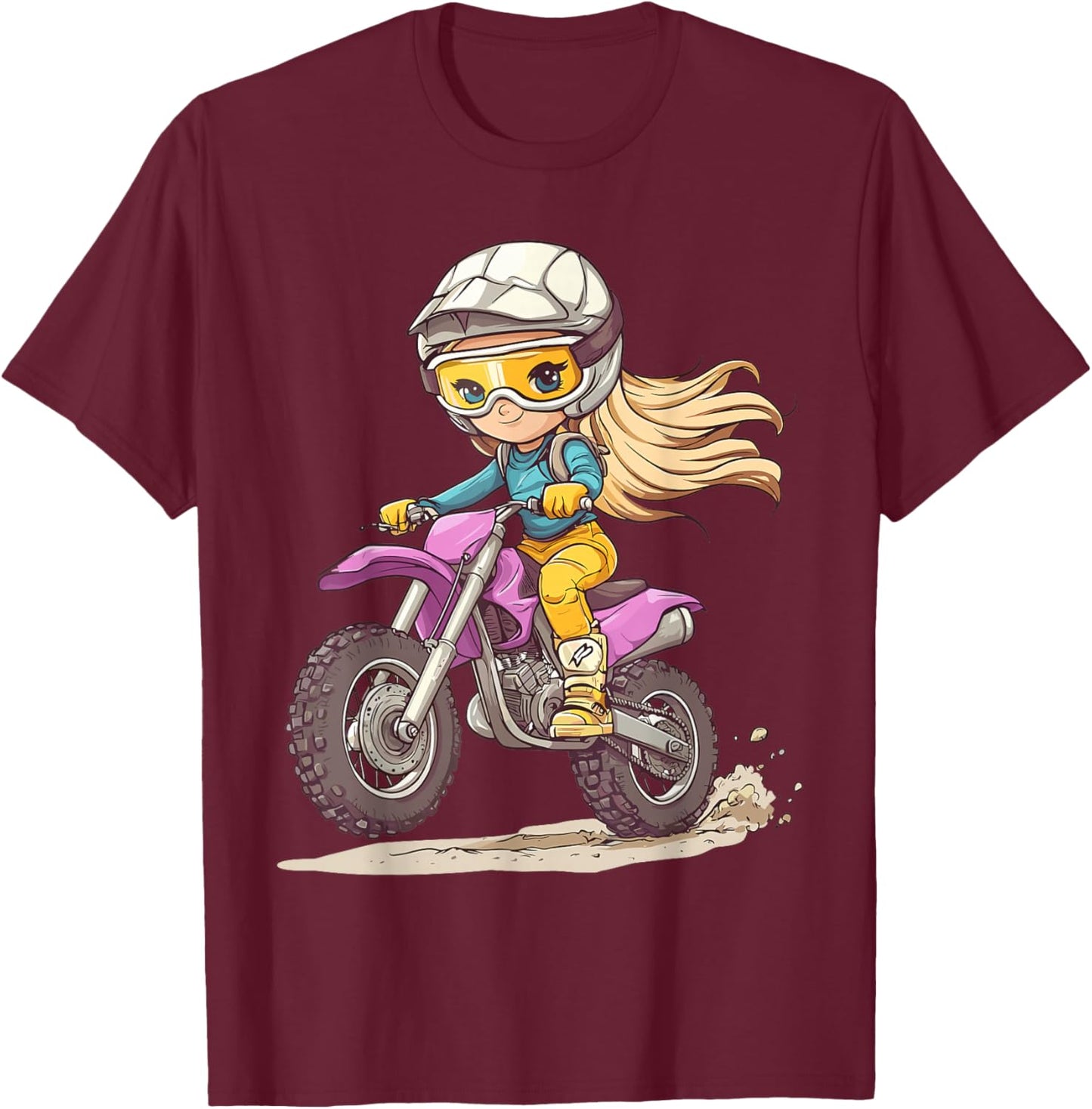 Girls Dirt Bike T-Shirt - T-Shirt | Maroon