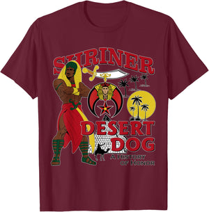Shriner Desert Dog A History Of Honor Masonic Christmas T-Shirt - T-Shirt | Maroon