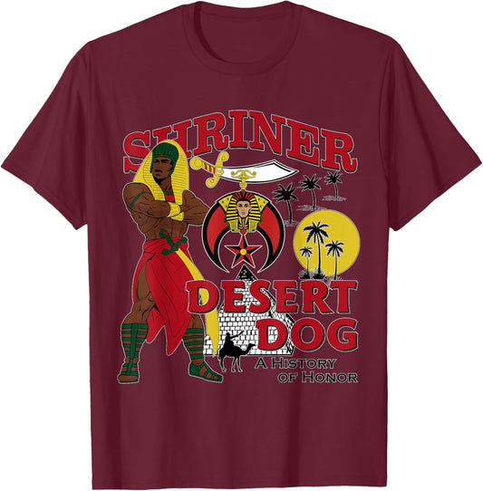 Shriner Desert Dog A History Of Honor Masonic Christmas T-Shirt - T-Shirt | Maroon