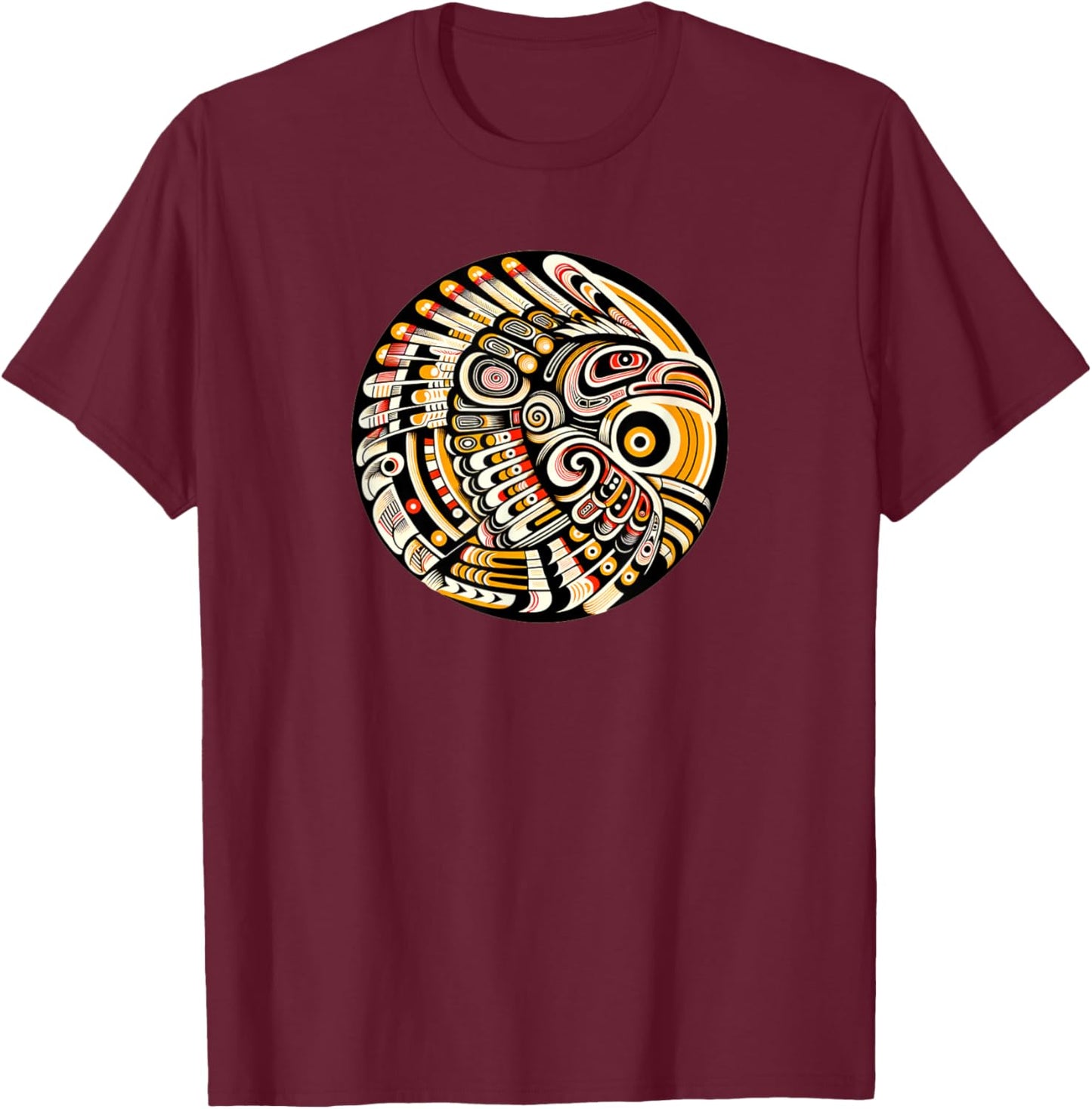 Thunderbird Native American Tribal Art T-Shirt - T-Shirt | Maroon