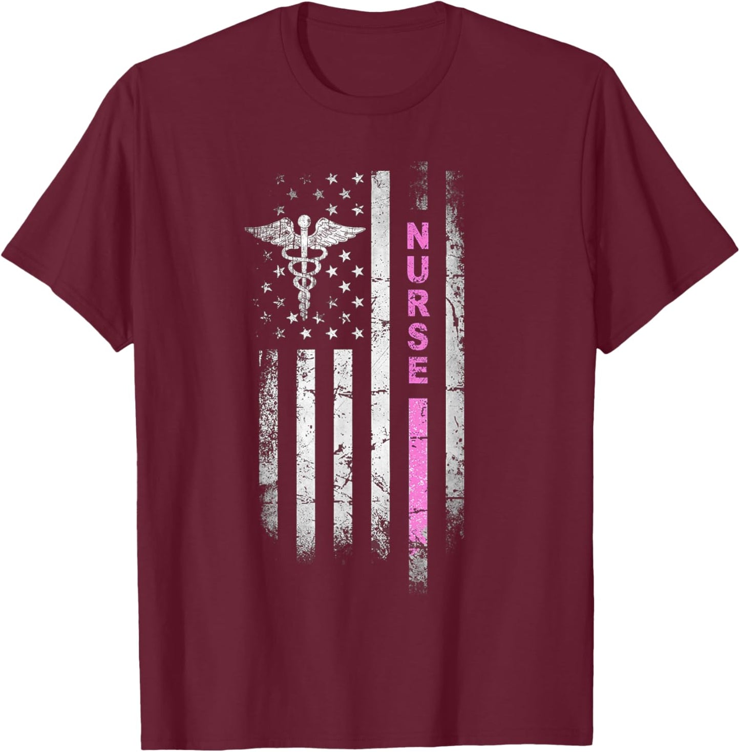 NURSE Squad Vintage Flag I Survived Nursing School RN Team T-Shirt - T-Shirt | Maroon