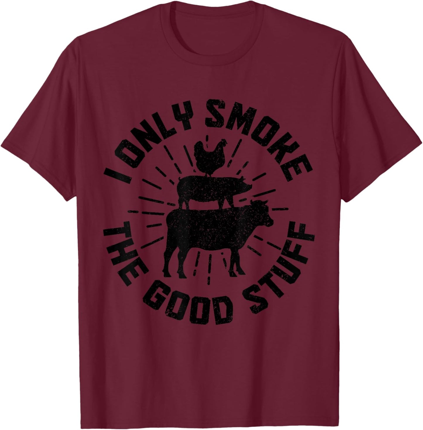 BBQ Meat Smoking Smoker Grill Grilling Chef Funny T-Shirt - T-Shirt | Maroon