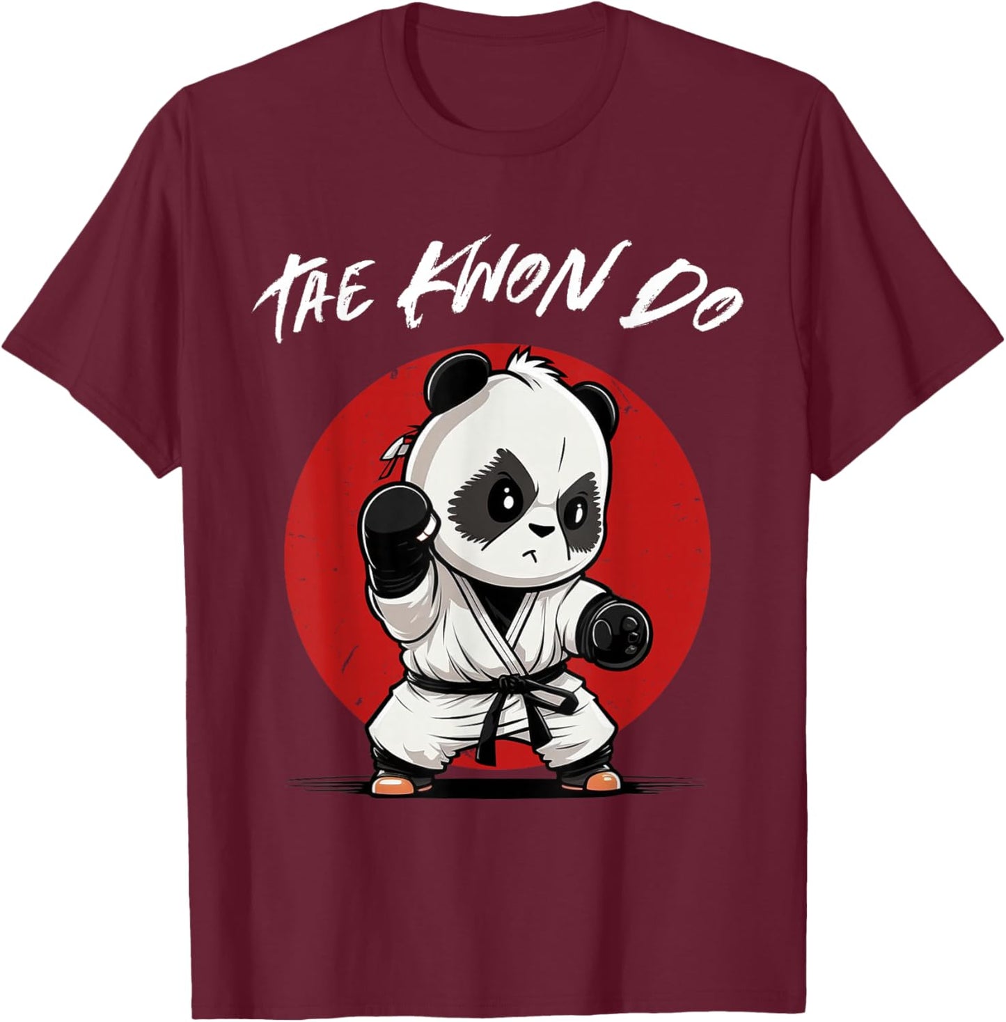 Cute Taekwondo Panda - Funny TKD Korean Martial Arts T-Shirt - T-Shirt | Maroon