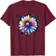 Flowers, Daisy, Art, Color, Love, Cute, Abstract, Fashion T-Shirt - T-Shirt | Maroon