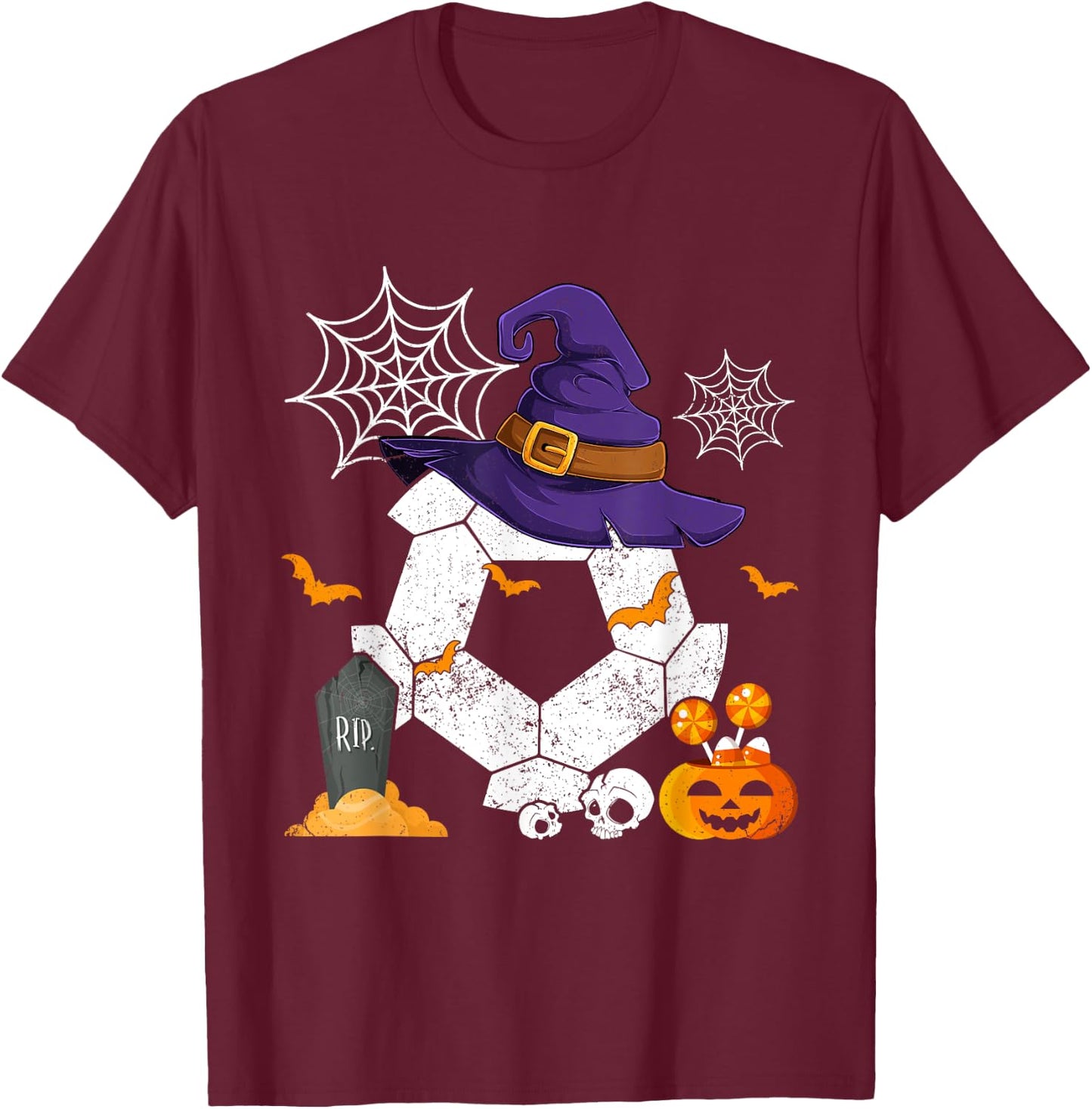 Funny Witch Soccer Halloween Costume Soccer Lover T-Shirt - T-Shirt | Maroon