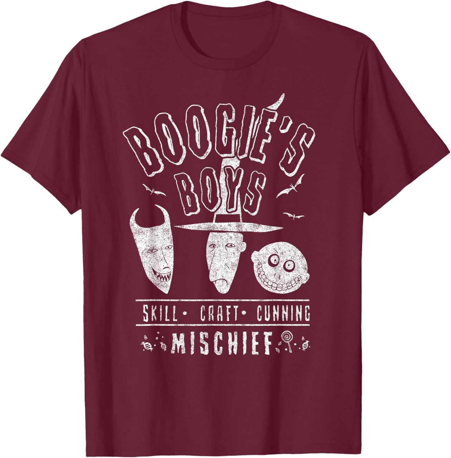 Disney The Nightmare Before Christmas Boogie's Boys Small T-Shirt - T-Shirt | Maroon