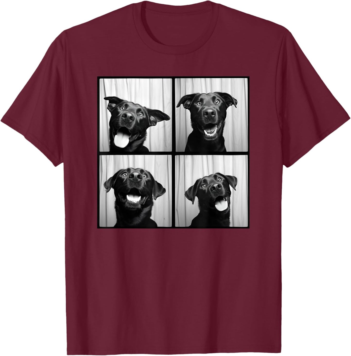 Black Labrador Pet Portrait Photobooth Labrador Dog Lover T-Shirt - T-Shirt | Maroon