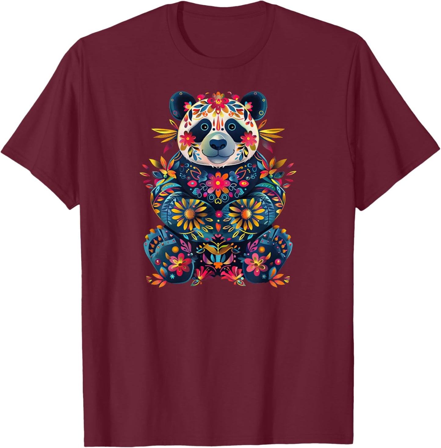 Giant Panda Bear Cute T-Shirt - T-Shirt | Maroon