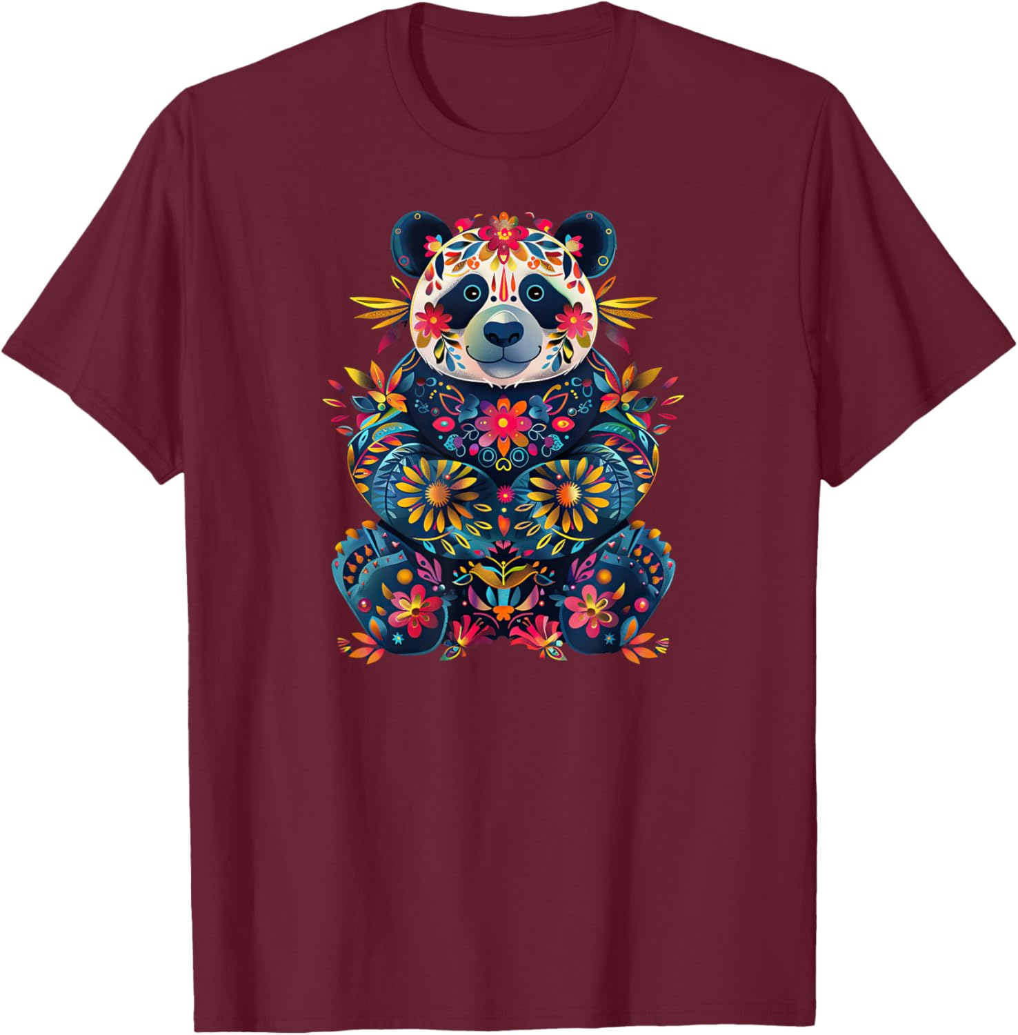 Giant Panda Bear Cute T-Shirt - T-Shirt | Maroon
