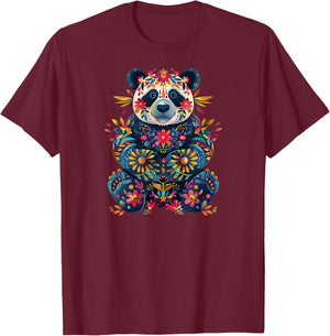 Giant Panda Bear Cute T-Shirt - T-Shirt | Maroon