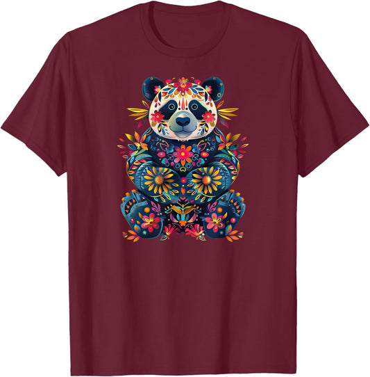 Giant Panda Bear Cute T-Shirt - T-Shirt | Maroon