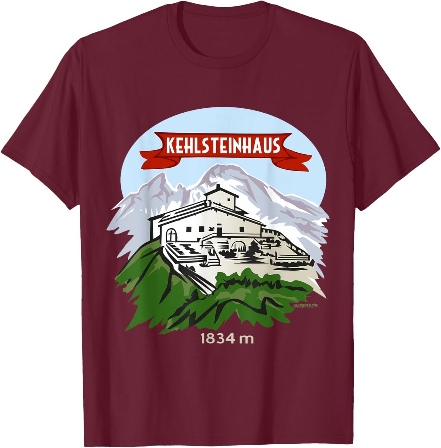 Eagles Nest Throatstone House Kehlstein Berg Bayern T-Shirt - T-Shirt | Maroon