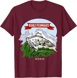 Eagles Nest Throatstone House Kehlstein Berg Bayern T-Shirt - T-Shirt | Maroon