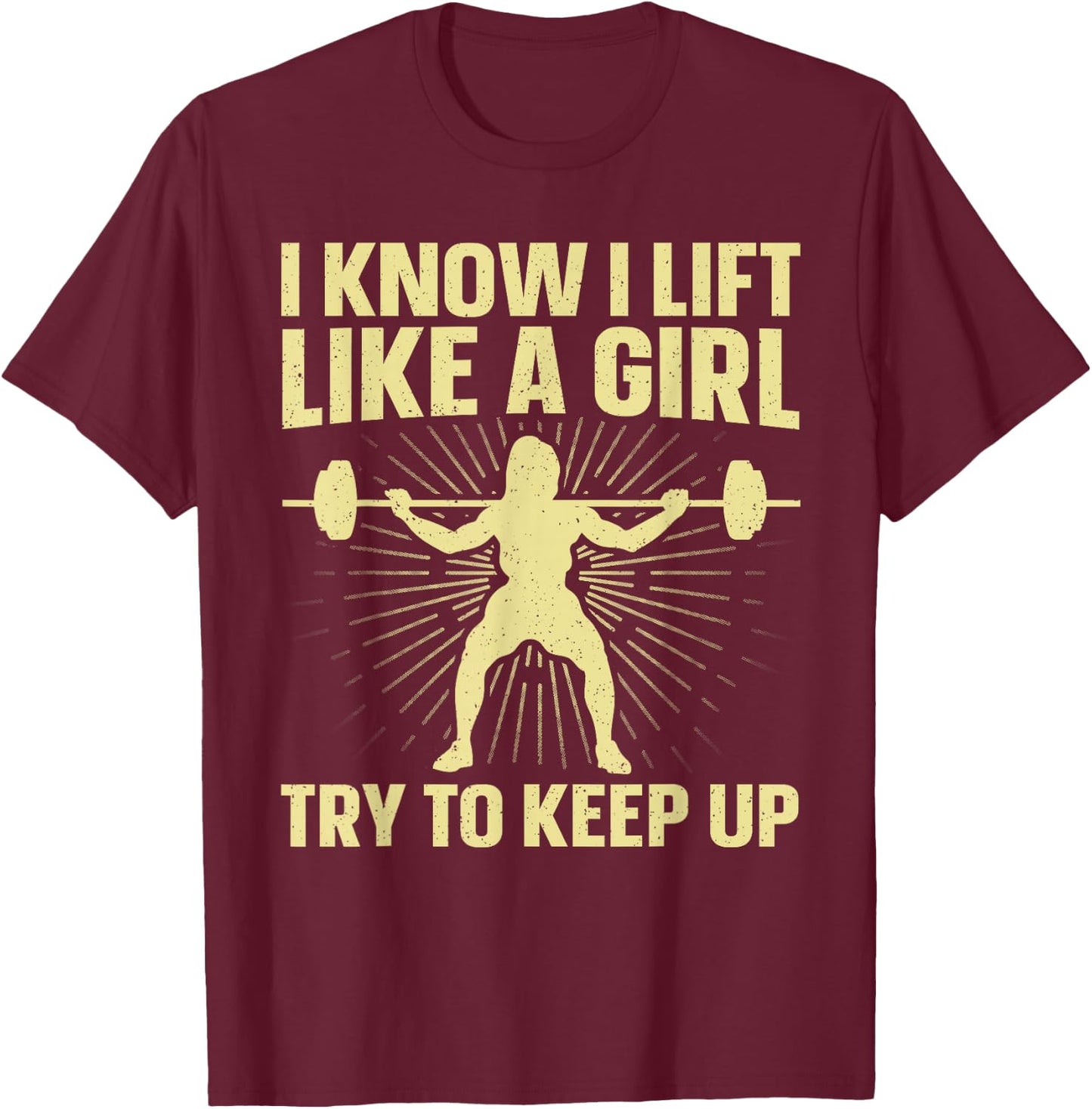 Powerlifting Art Girls Weightlifting Power Lifting T-Shirt - T-Shirt | Maroon
