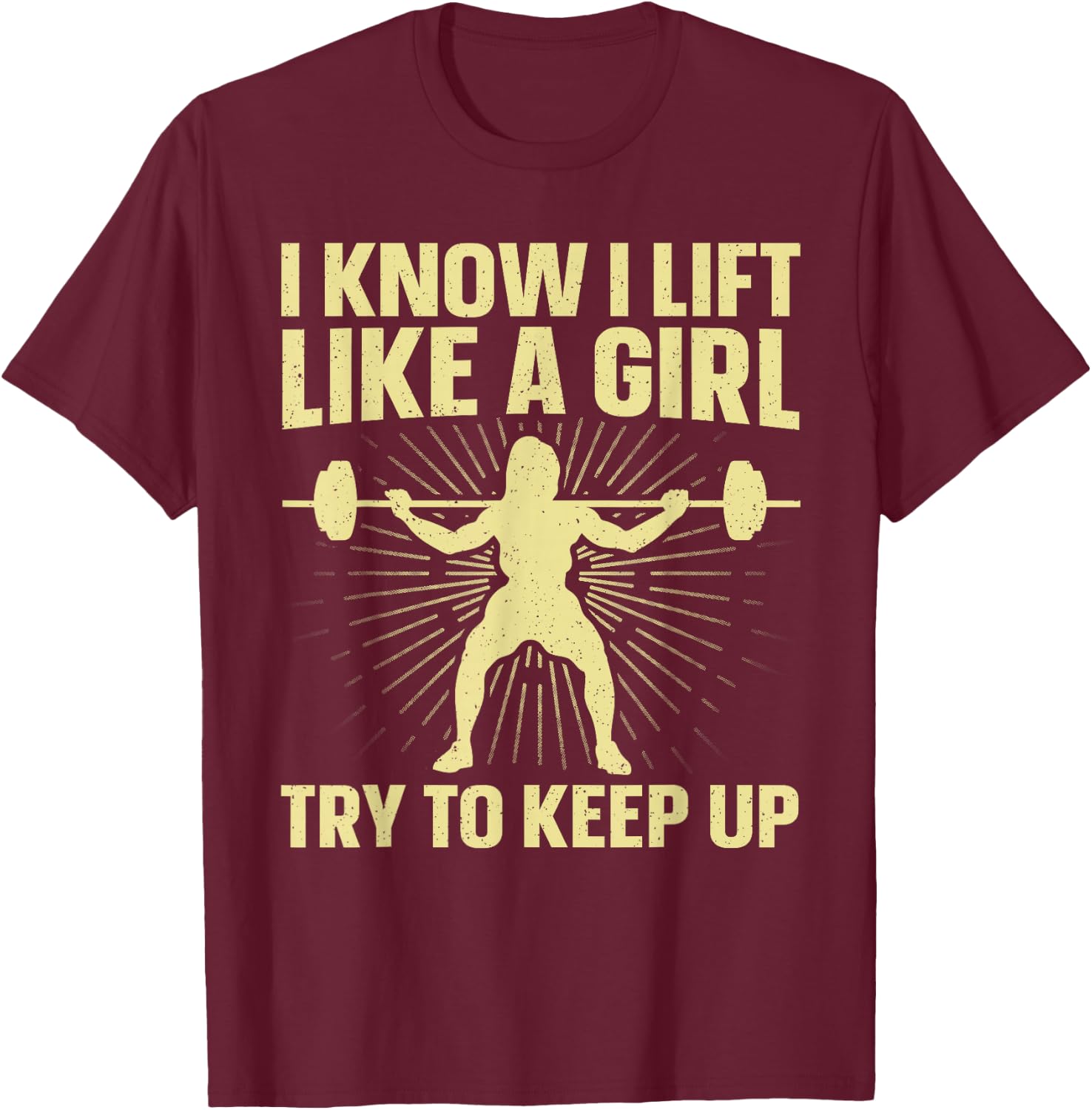 Powerlifting Art Girls Weightlifting Power Lifting T-Shirt - T-Shirt | Maroon