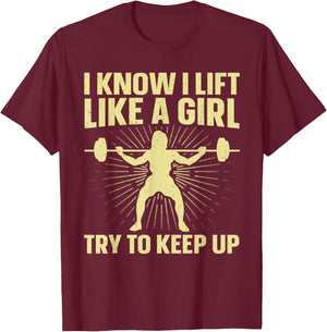 Powerlifting Art Girls Weightlifting Power Lifting T-Shirt - T-Shirt | Maroon