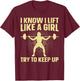 Powerlifting Art Girls Weightlifting Power Lifting T-Shirt - T-Shirt | Maroon
